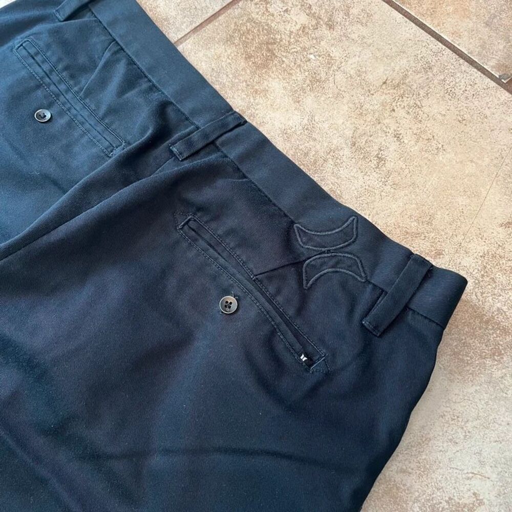 Hurley Men's Chino Walkshorts Black Flat Front Skate Casual Shorts Size 34x9.5